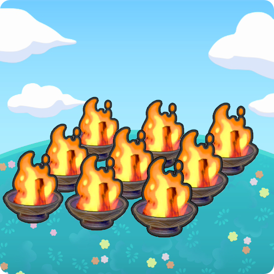 Nine flames