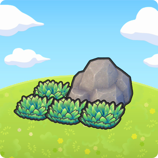Boulder-shaded tall grass