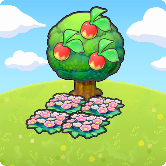 Tree-shaded flower bed